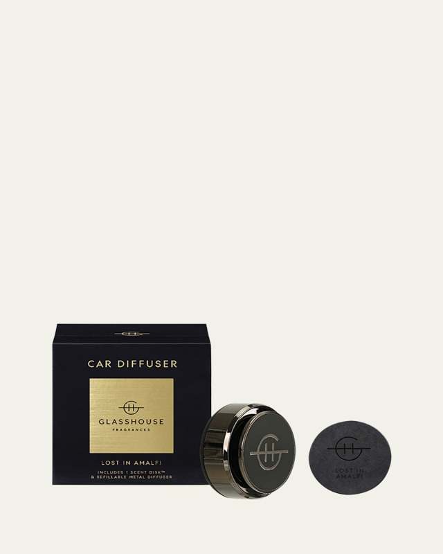 Black Car Diffuser with Lost in Amalfi Replacement Scent Disk